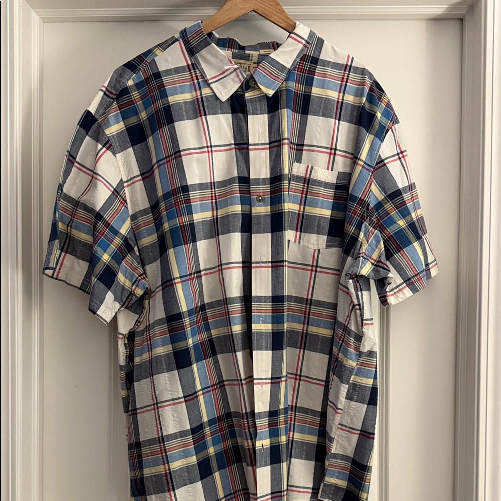 RedHead Men's Blue and Red Plaid Button Down Shirt